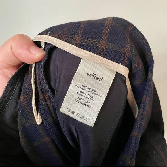 Aritzia  Wilfred Tie Front Jallade Pant Tweed Plaid - Picture 7 of 8